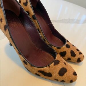 MaxMara Leopard Print Pony Hair Women's Pumps size 37